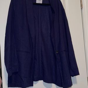 Navy Linen Blazer